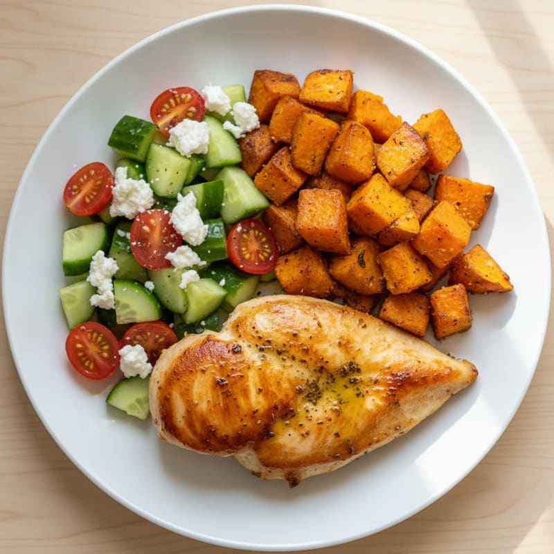 Pan-Seared Chicken with Roasted Sweet Potatoes
