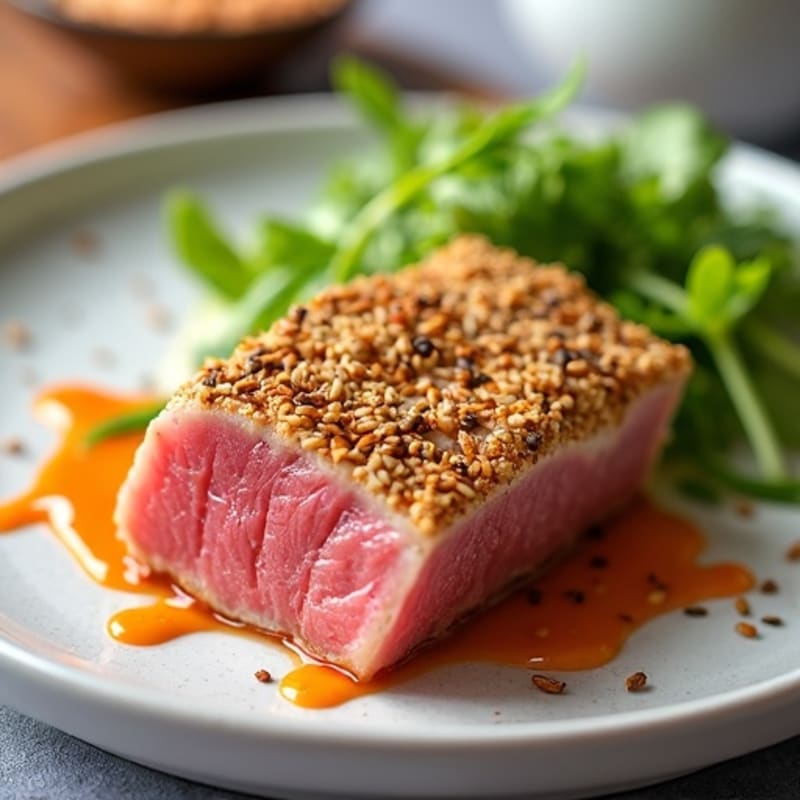Sesame-Crusted Seared Tuna with Spicy Mayo