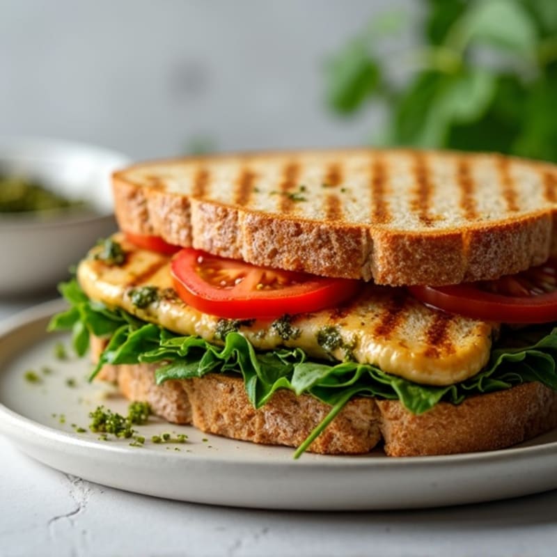 Herb-Pesto Grilled Chicken Sandwich with Fresh Greens
