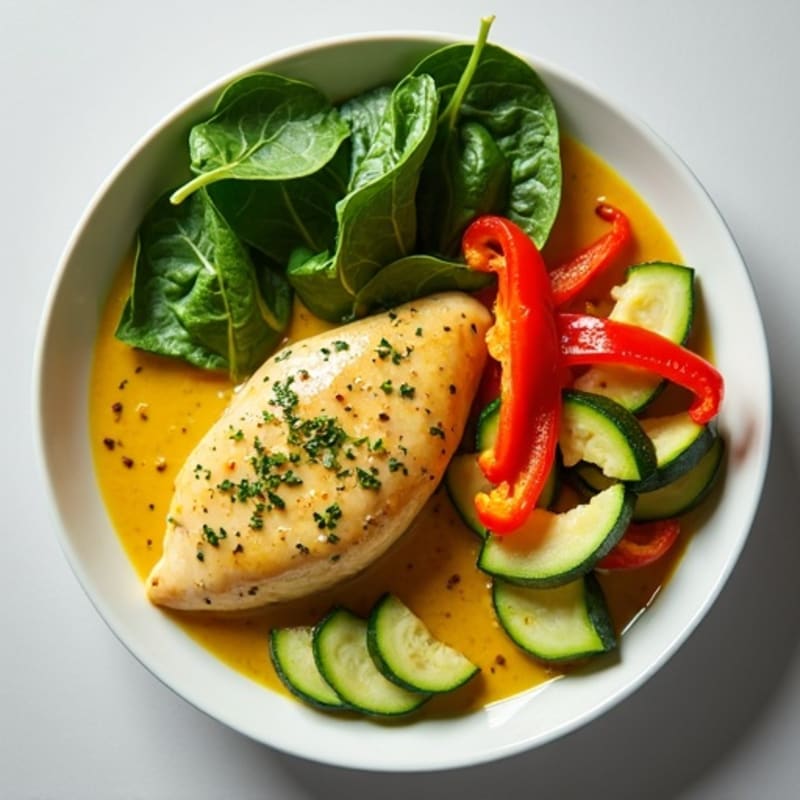 Creamy Thai Green Curry Chicken with Fresh Vegetables