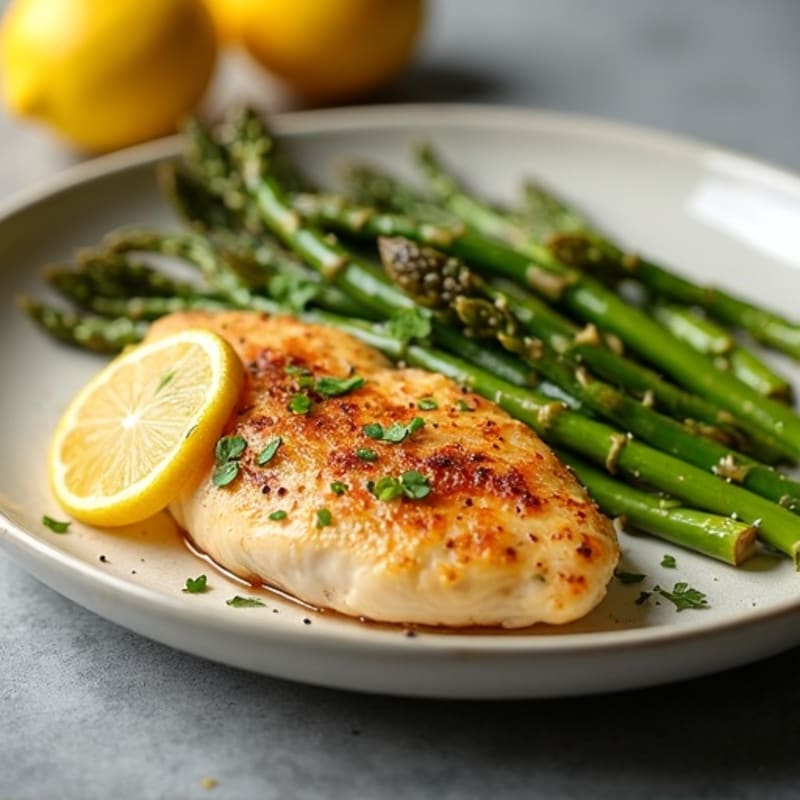 Sheet Pan Lemon Garlic Chicken and Crispy Asparagus