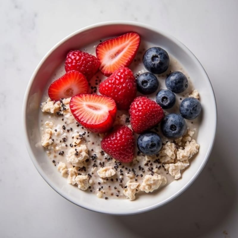 Protein-Packed Overnight Oats with Berries and Chia