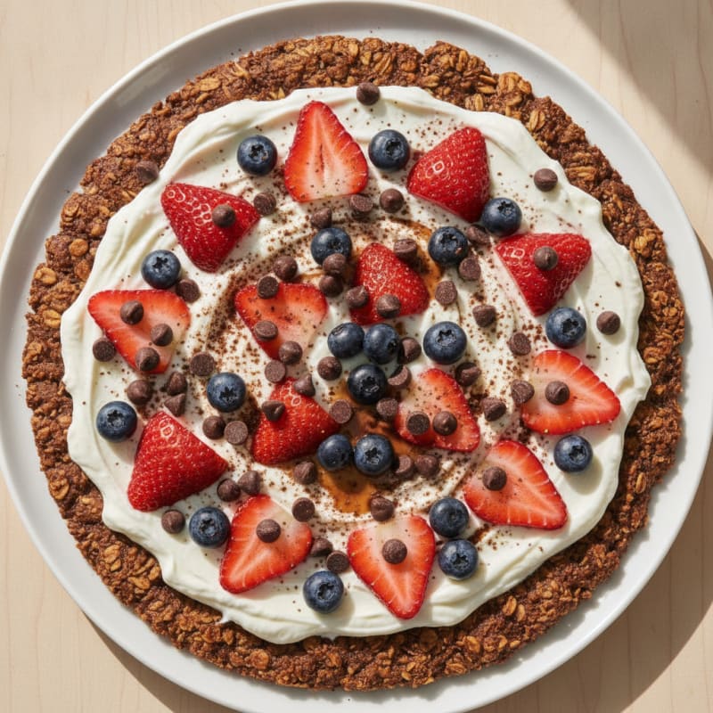 Protein Chocolate Pizza with Greek Yogurt Topping