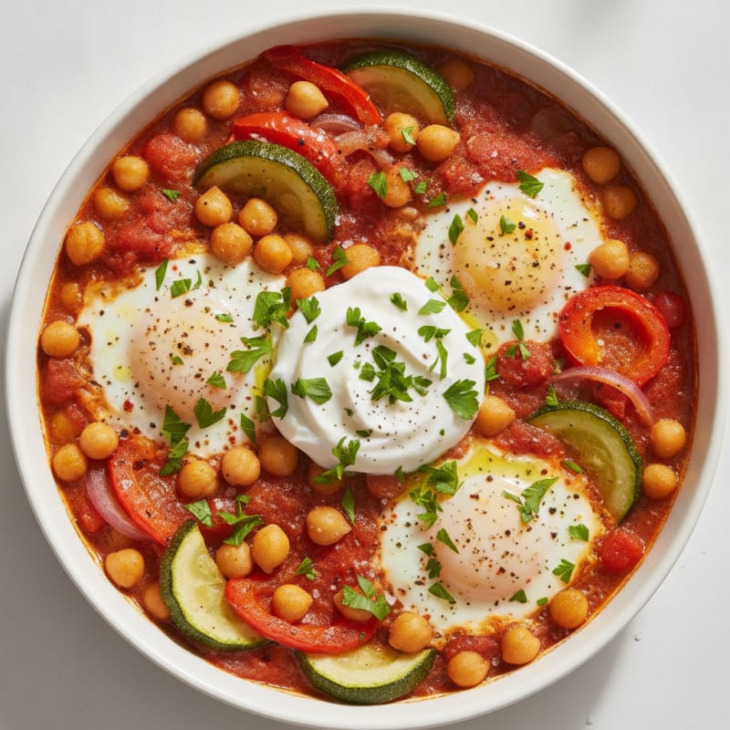 Baked Eggs with Roasted Vegetables