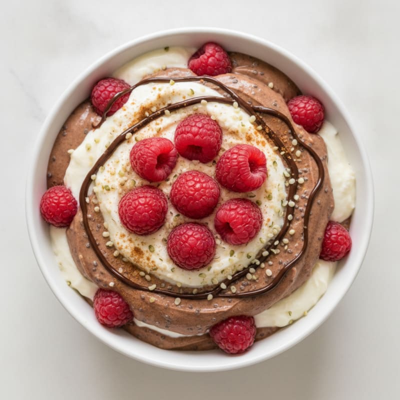 Chocolate Raspberry Vanilla Protein Pudding