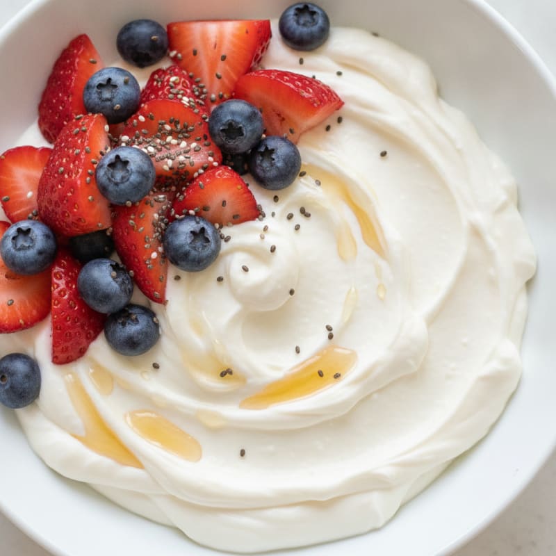 Silky Greek Yogurt Protein Pudding with Berries