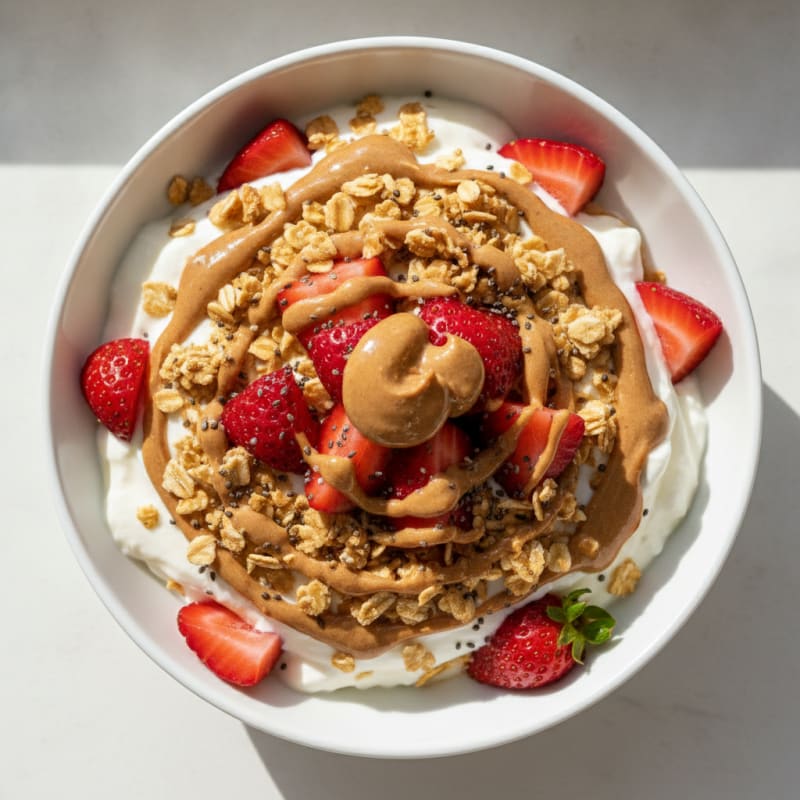 High Protein Yogurt Parfait with Oats and Fresh Fruit
