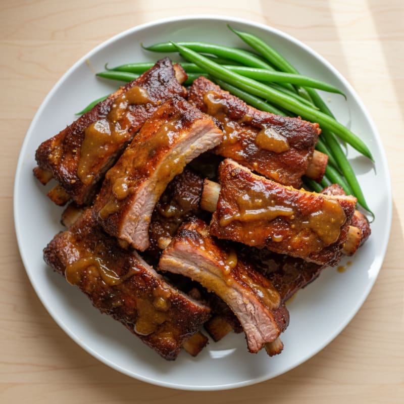 Smoked BBQ Pork Ribs with Tangy Glaze