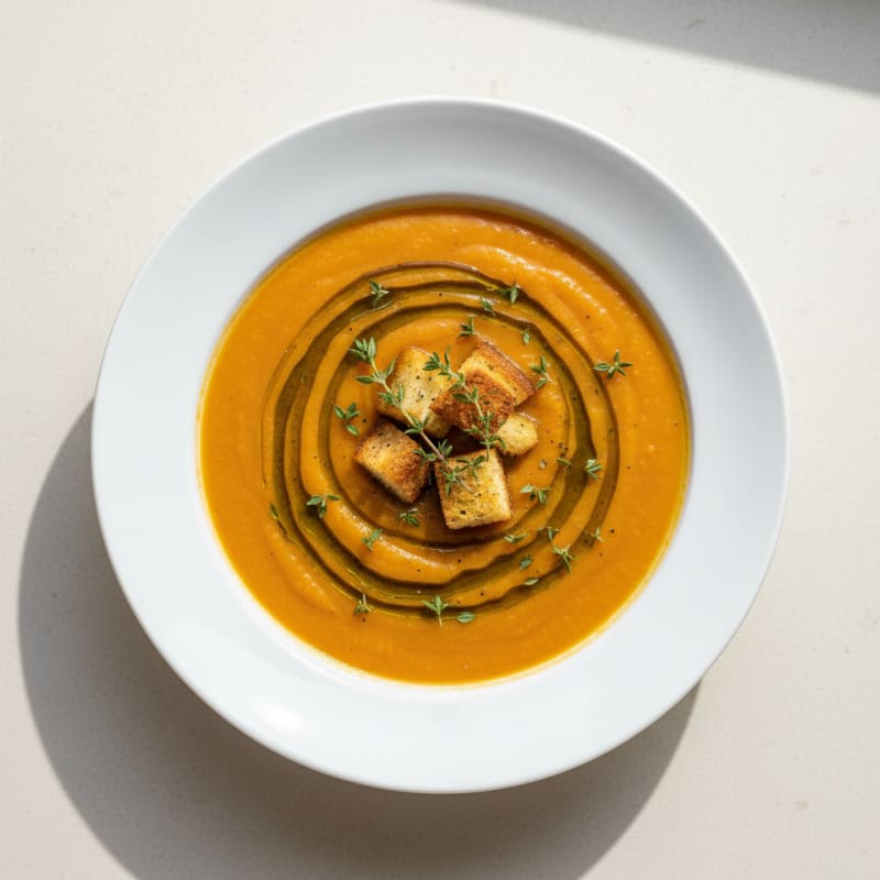 Silky Sweet Potato Soup with Herbs