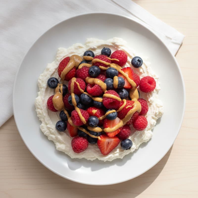 Silky Greek Yogurt Protein Pudding with Mixed Berries