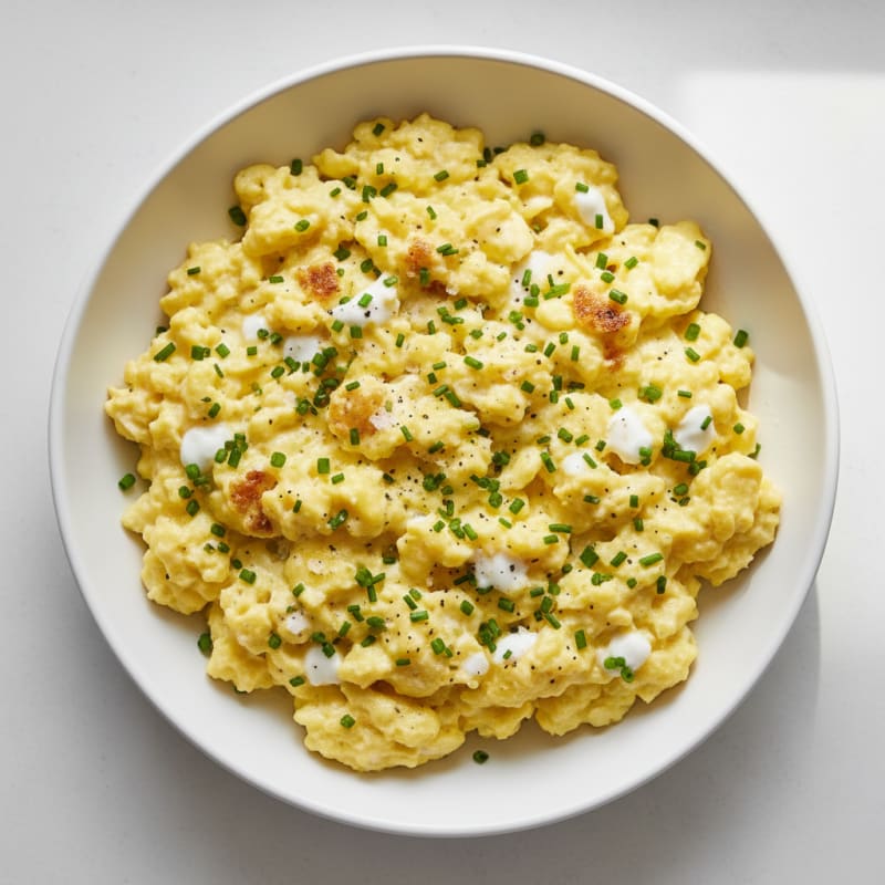 Fluffy Scrambled Eggs with Chives