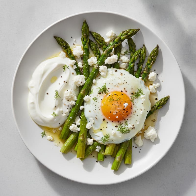 Baked Eggs with Roasted Asparagus