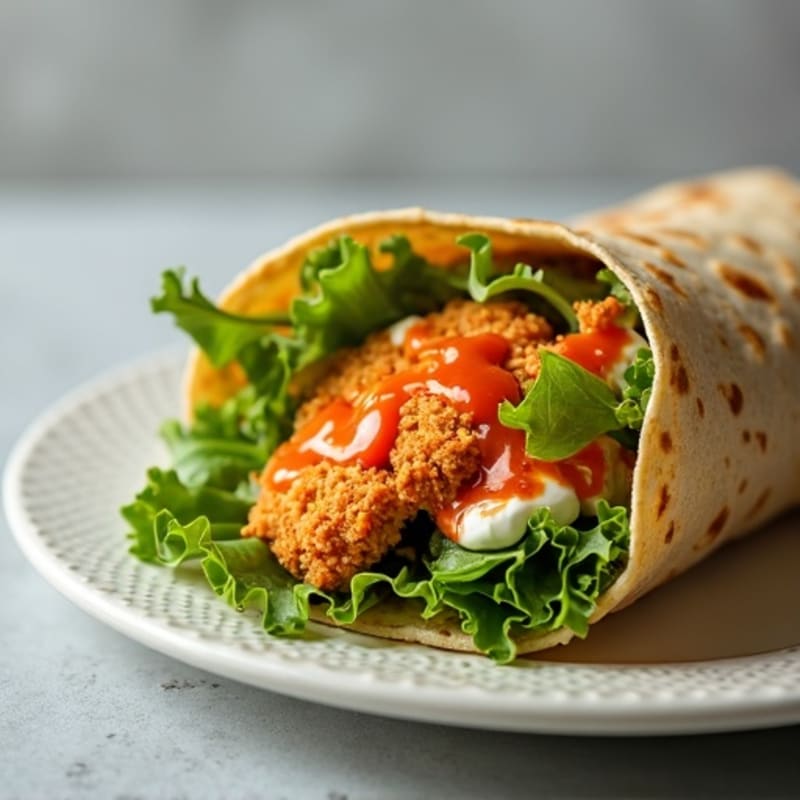Crispy Buffalo Chicken Wrap with Fresh Greens