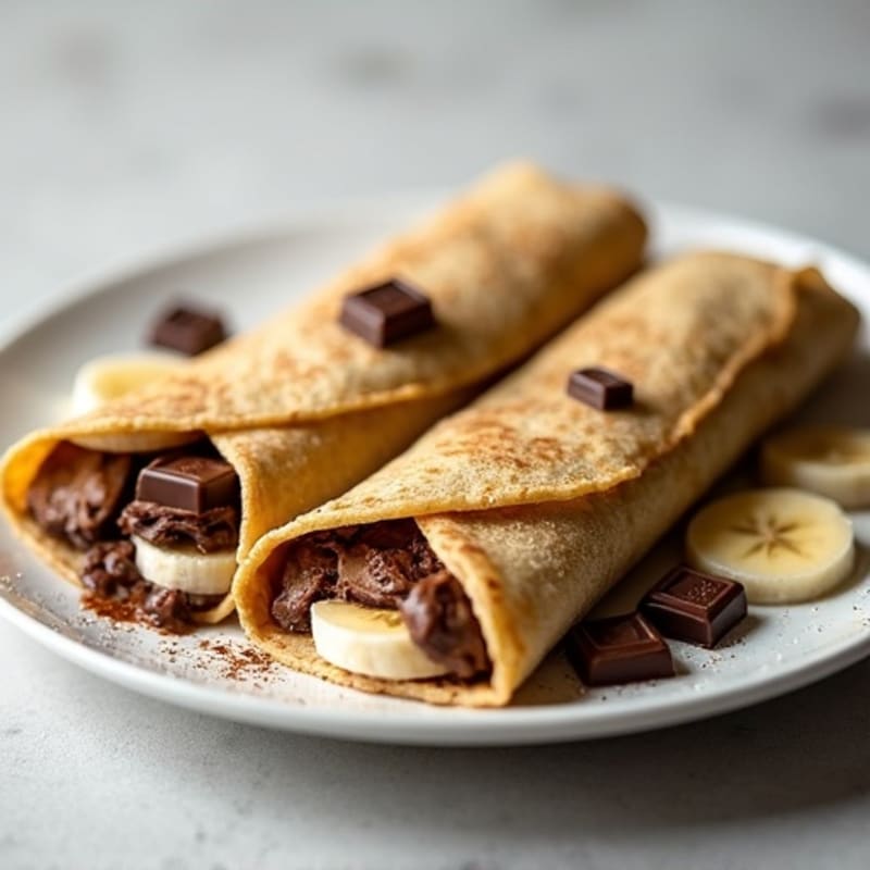 Banana Dark Chocolate Stuffed Protein Crepes