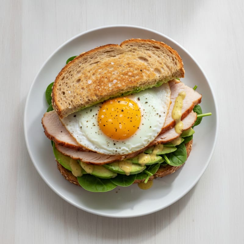 Hearty Whole Wheat Turkey & Egg Sandwich