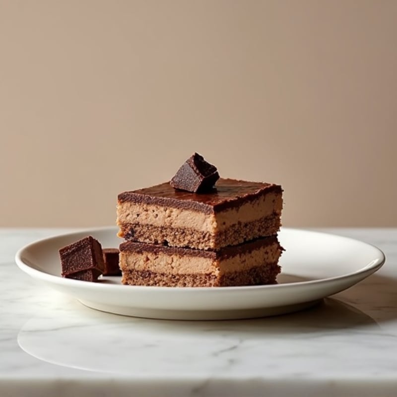 Protein-Packed Dark Chocolate Greek Yogurt Cheesecake Squares