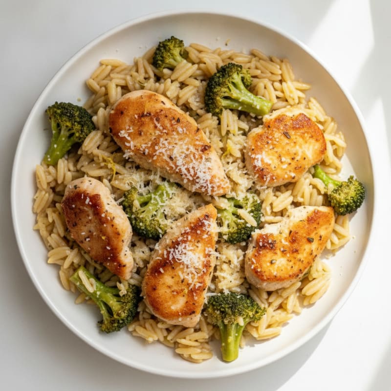 One-Pot Lemon-Herb Chicken and Broccoli Orzo