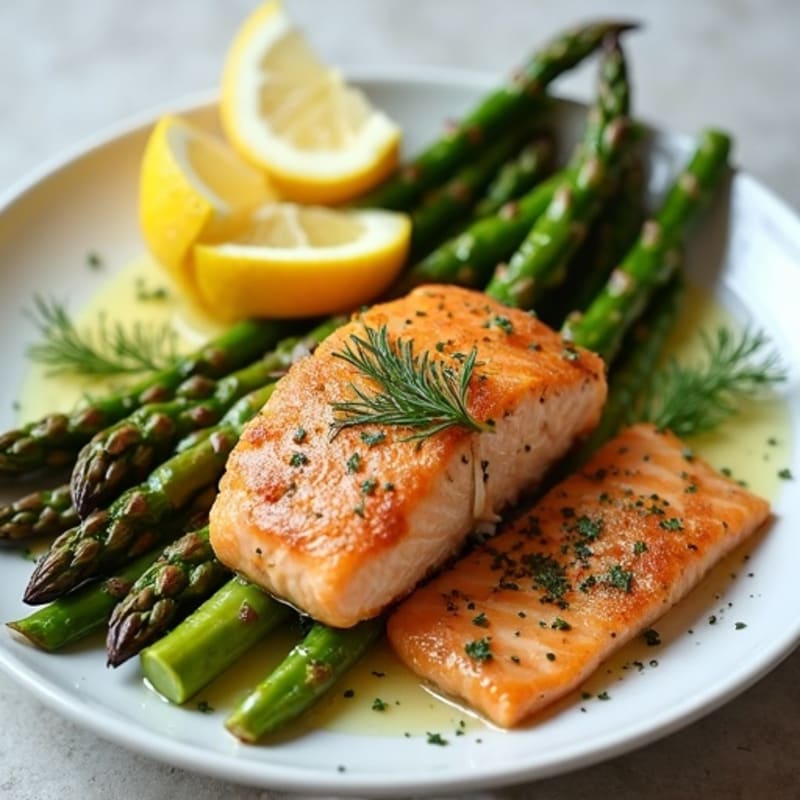 Crispy Lemon-Herb Salmon with Roasted Asparagus