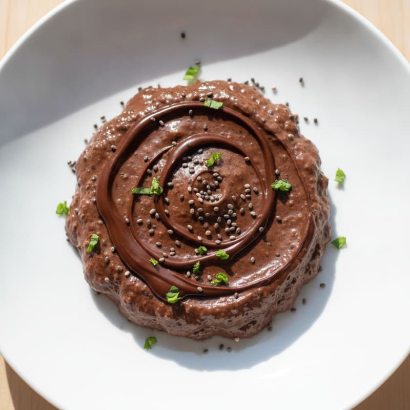 Silky Chocolate Protein Pudding with Chia Seeds