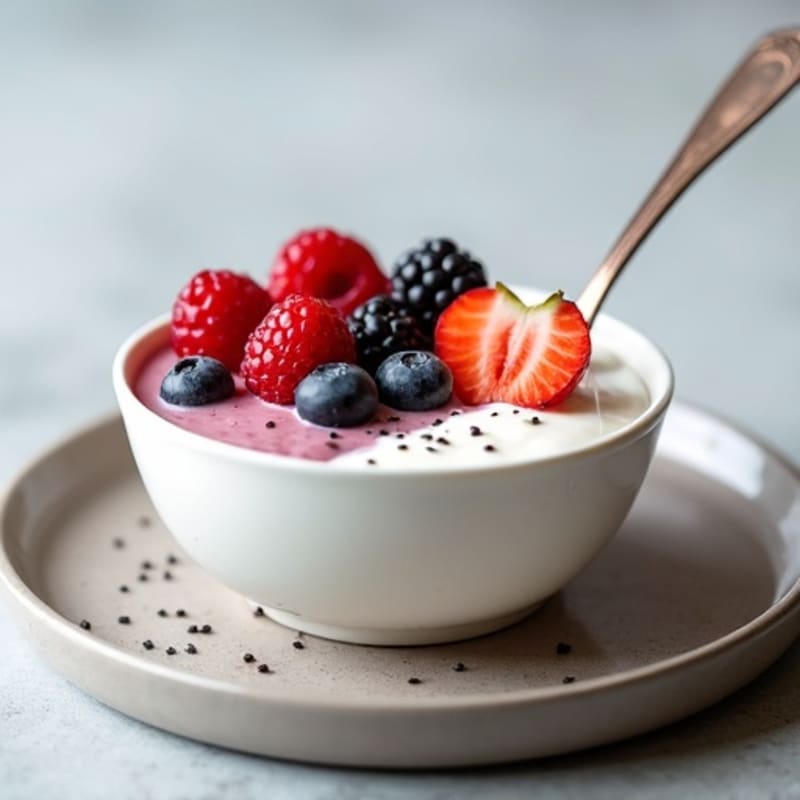 Creamy Greek Yogurt Protein Pudding with Berries