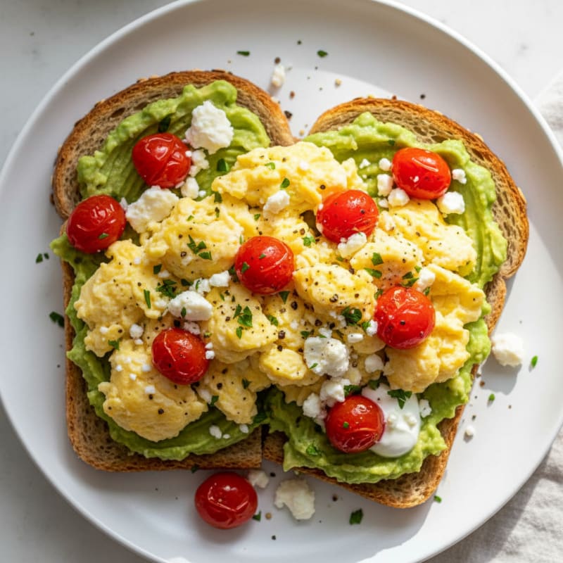Avocado and Egg Toast with Feta