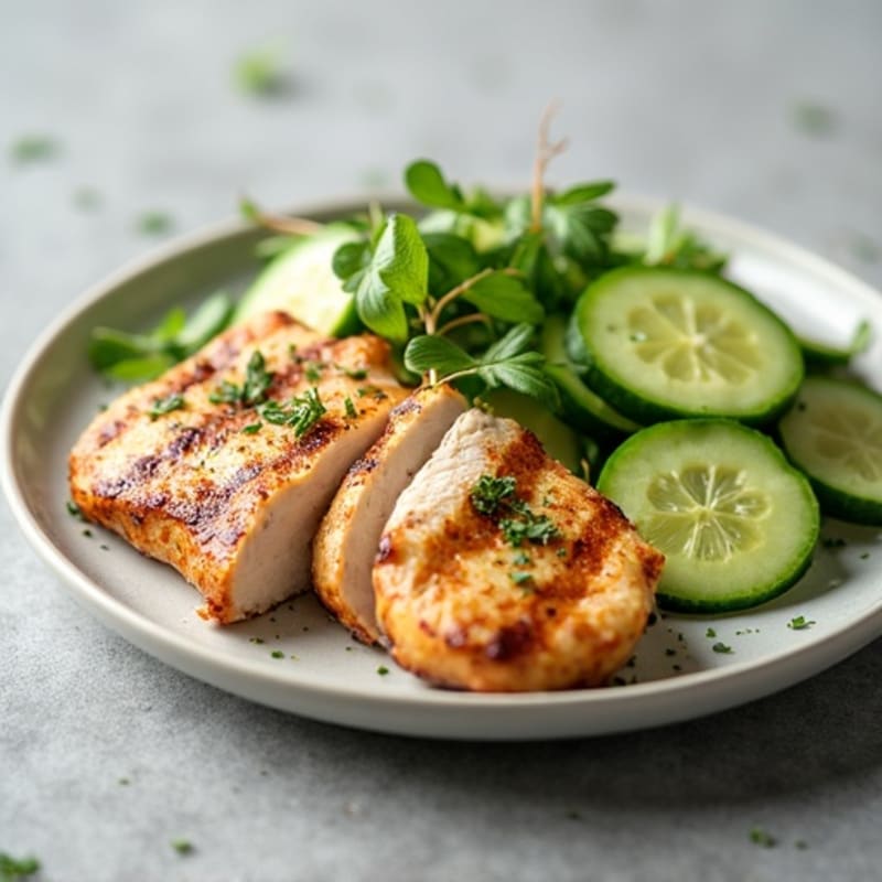 Grilled Turkey Breast with Cucumber Salad
