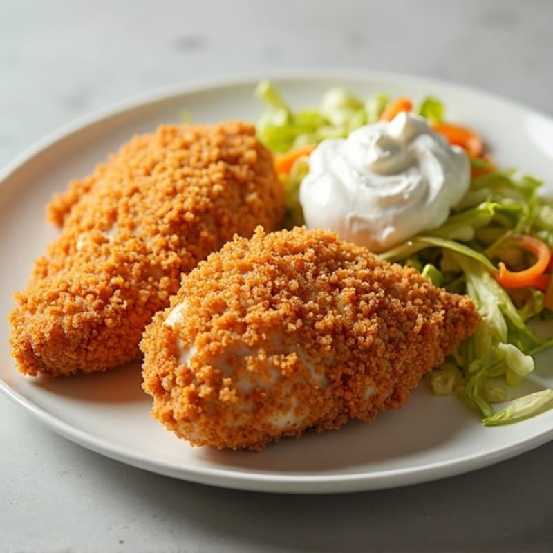 Crispy Baked Chicken with Tangy Slaw
