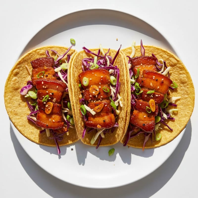 Spicy Gochujang Pork Belly Tacos