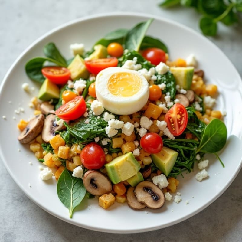Egg White Veggie Scramble with Low-Fat Feta