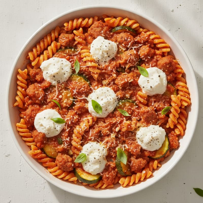 Baked Sausage Pasta with Ricotta