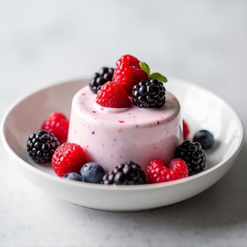 Silky Greek Yogurt Protein Mousse with Mixed Berries