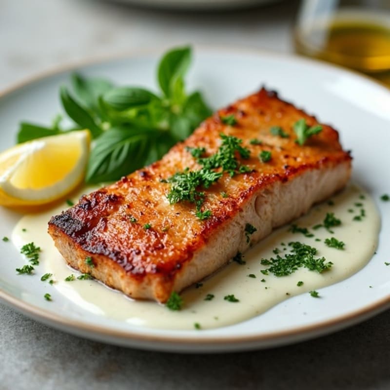 Crispy Pan-Seared Duck Breast with Herb Sauce