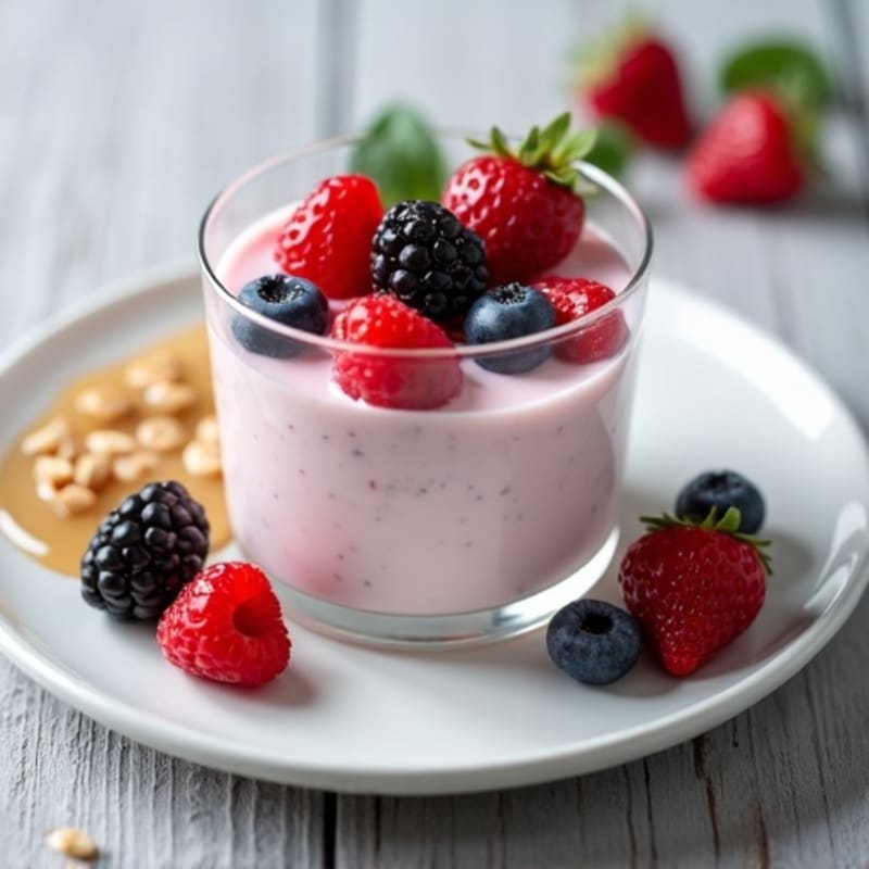 Greek Yogurt Protein Pudding with Mixed Berries