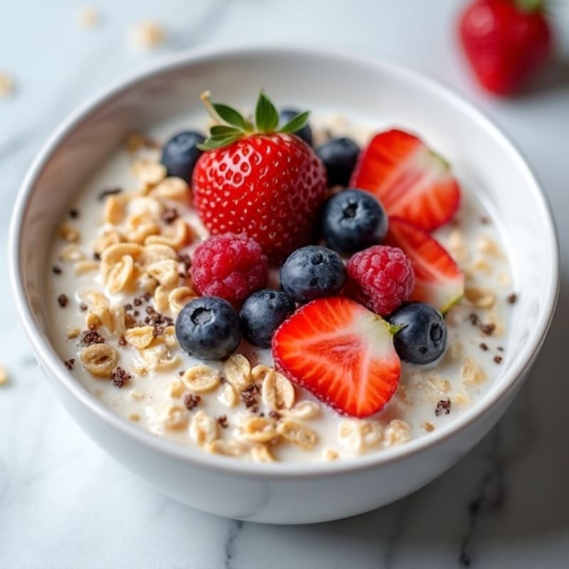 Protein-Packed Creamy Overnight Oats with Fresh Berries