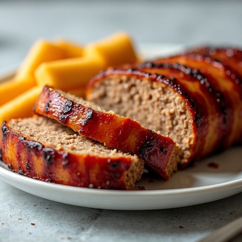 Smoky BBQ Glazed Bacon-Wrapped Meatloaf