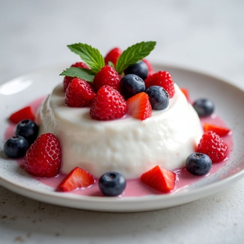 Greek Yogurt Protein Mousse with Mixed Berries