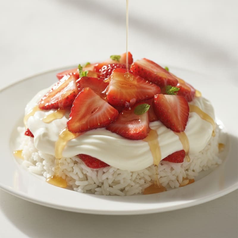 Oikos Yogurt Parfait with Strawberries and Jasmine Rice