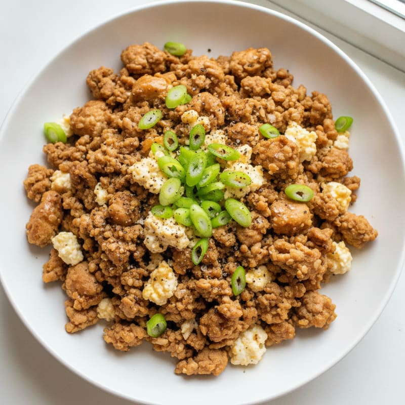 Turkey Cottage Cheese Cauliflower Rice Stir-Fry