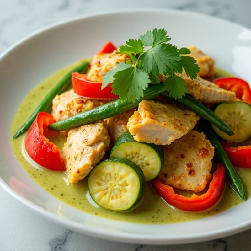 Coconut Green Curry Chicken with Fresh Vegetables