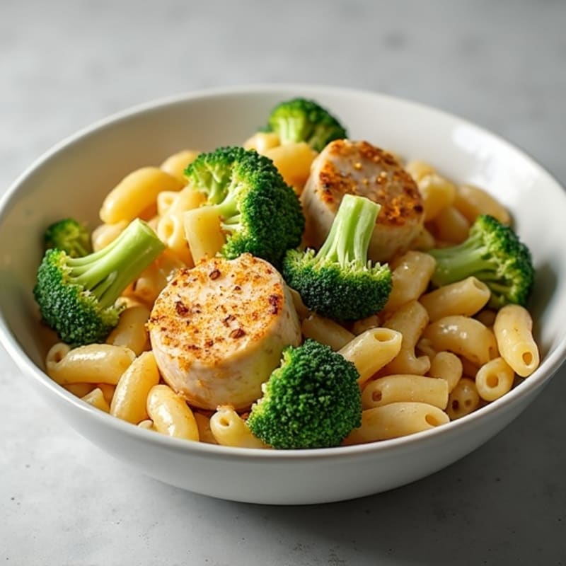 Creamy Plant-Based Chicken and Broccoli Pasta