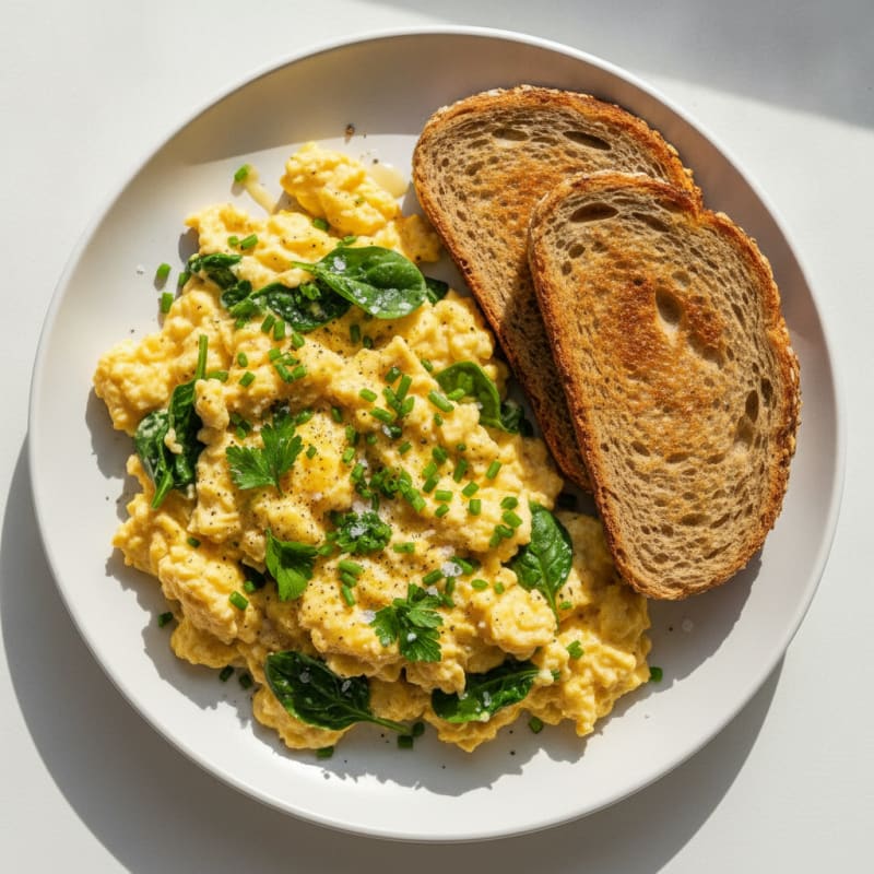 Fluffy Scrambled Eggs with Herbs