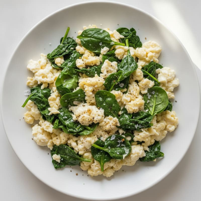 Egg White Spinach Scramble
