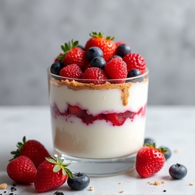 Greek Yogurt Protein Parfait with Mixed Berries and Almond Butter