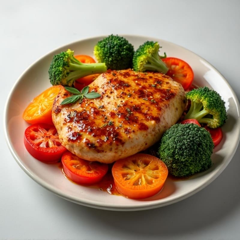 Baked Teriyaki Chicken with Roasted Vegetables