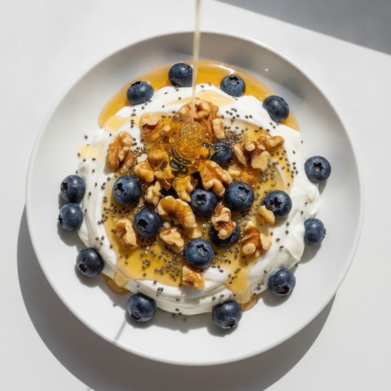 Greek Yogurt Parfait with Fresh Berries and Chia Seeds