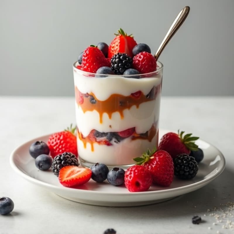 Greek Yogurt Parfait with Mixed Berries and Almond Butter