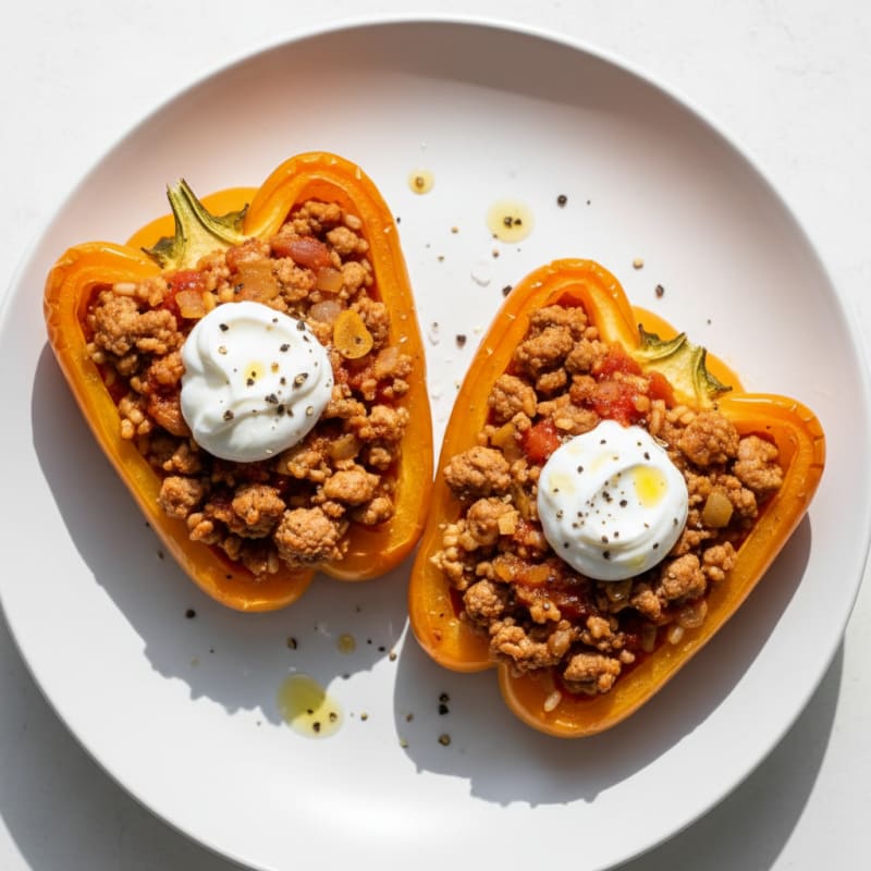 Golden Turkey and Rice Stuffed Peppers