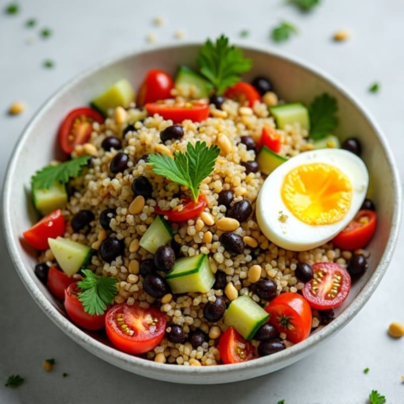 Hearty Quinoa and Black Bean Salad with Fresh Herbs