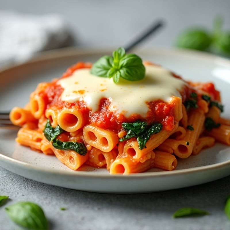 Healthy Baked Ziti with Lean Turkey and Spinach