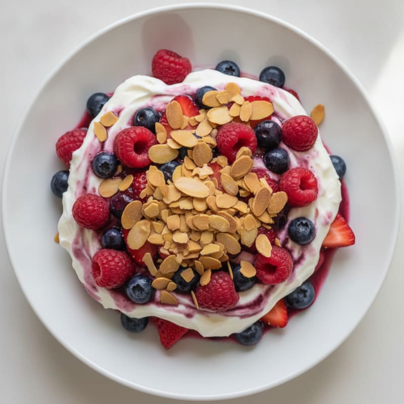 Greek Yogurt Protein Parfait with Mixed Berries